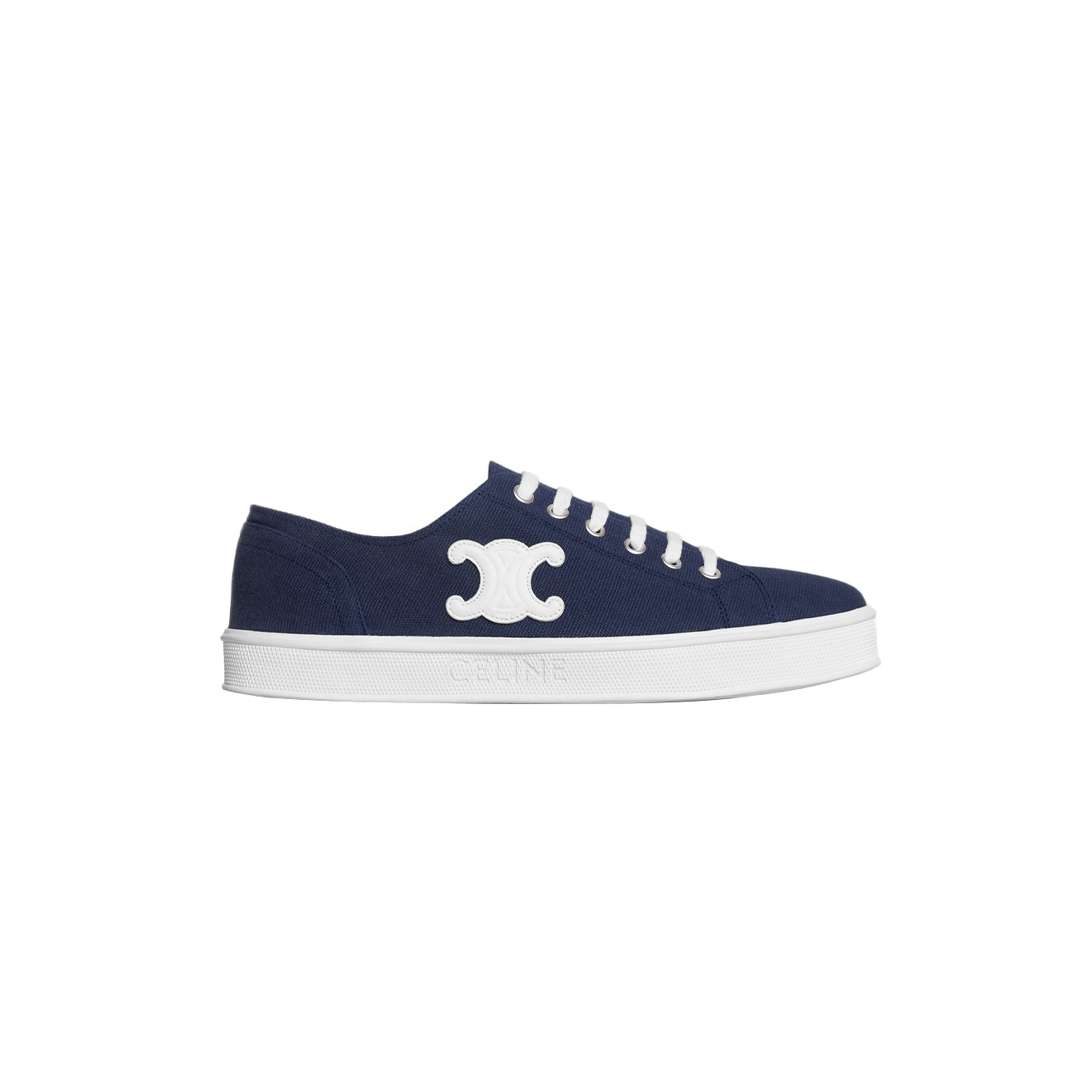 CELINE DARK BLUE WOMEN'S CANVAS SHOES 355842220C07NY